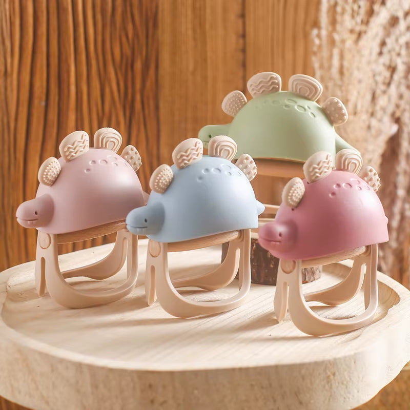 Baby Silicon Teether Toys Dinosaur Bracelet BPA Free Cute Cartoon Animal Silicone Teething Glove for Newborn Chew Teether Toys